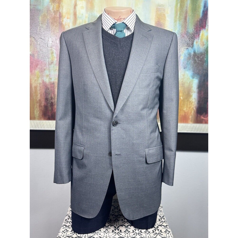 Hartmanns Mens Custom Gray Fresco Blazer 42R Canonico Revenge Super 150s Wool